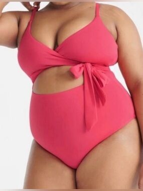 Knix Leakproof Wrap Cutout One-Piece Swimsuit